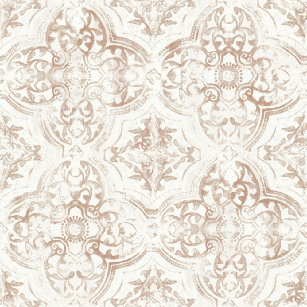 York MN1892 Mediterranean Quartet Wallpaper in Off White/Tan