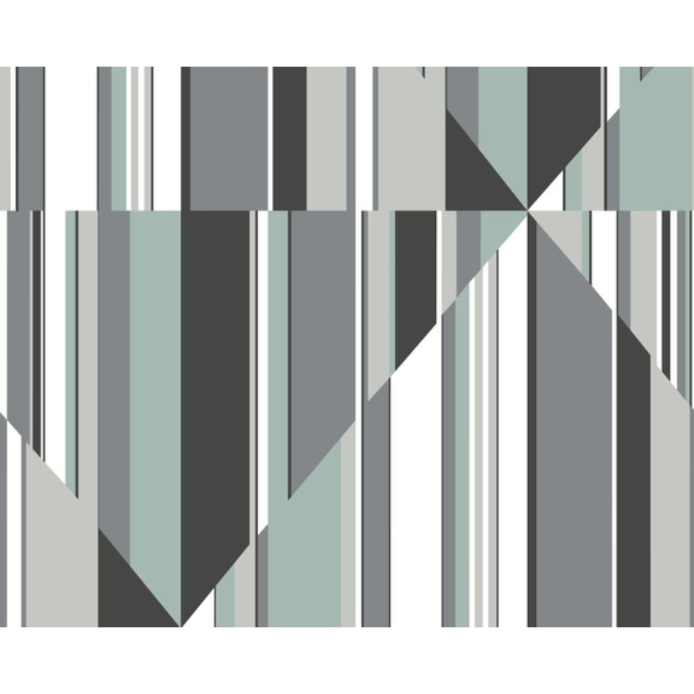 York MU0242M Mural Resource Library Pinwheel Stripe Wallpaper in Grey