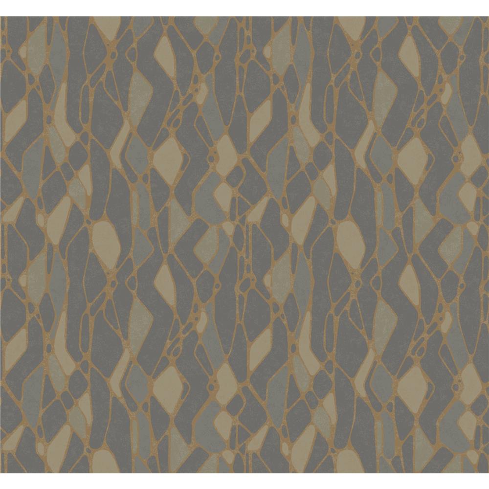 Candice Olson by York NA0511 Stained Glass Wallpaper in Dark Grey