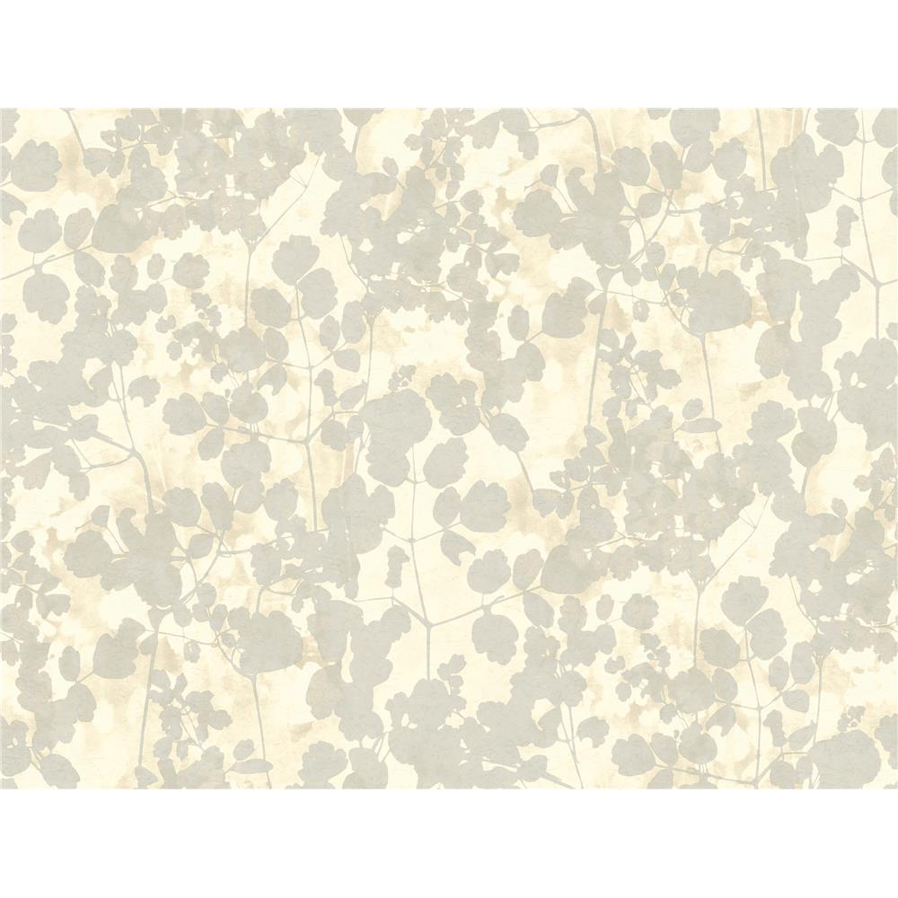Candice Olson by York NA0519 Pressed Leaves Wallpaper in Beige