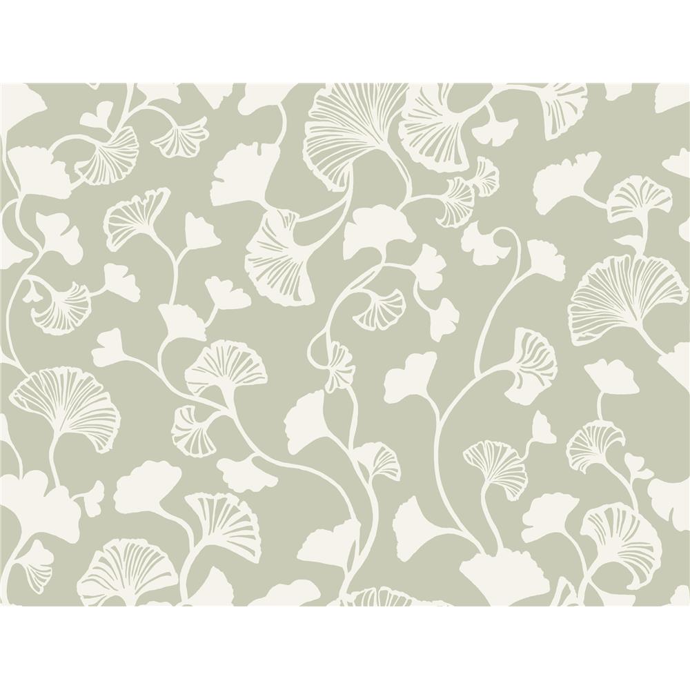 Candice Olson by York NA0574 Gingko Trail Wallpaper in Green