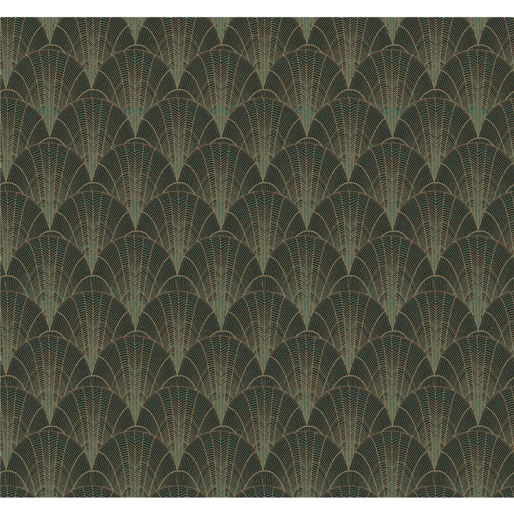 York NV5548 Modern Heritage 125th Anniversary  Scalloped Pearls Wallpaper in Black/Gold