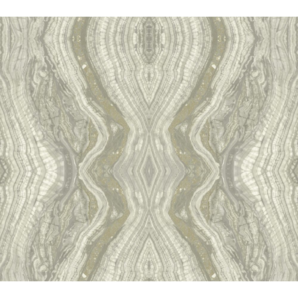 York OG0558 Antonina Vella Elegant Earth Kaleidoscope Wallpaper in Light Gray