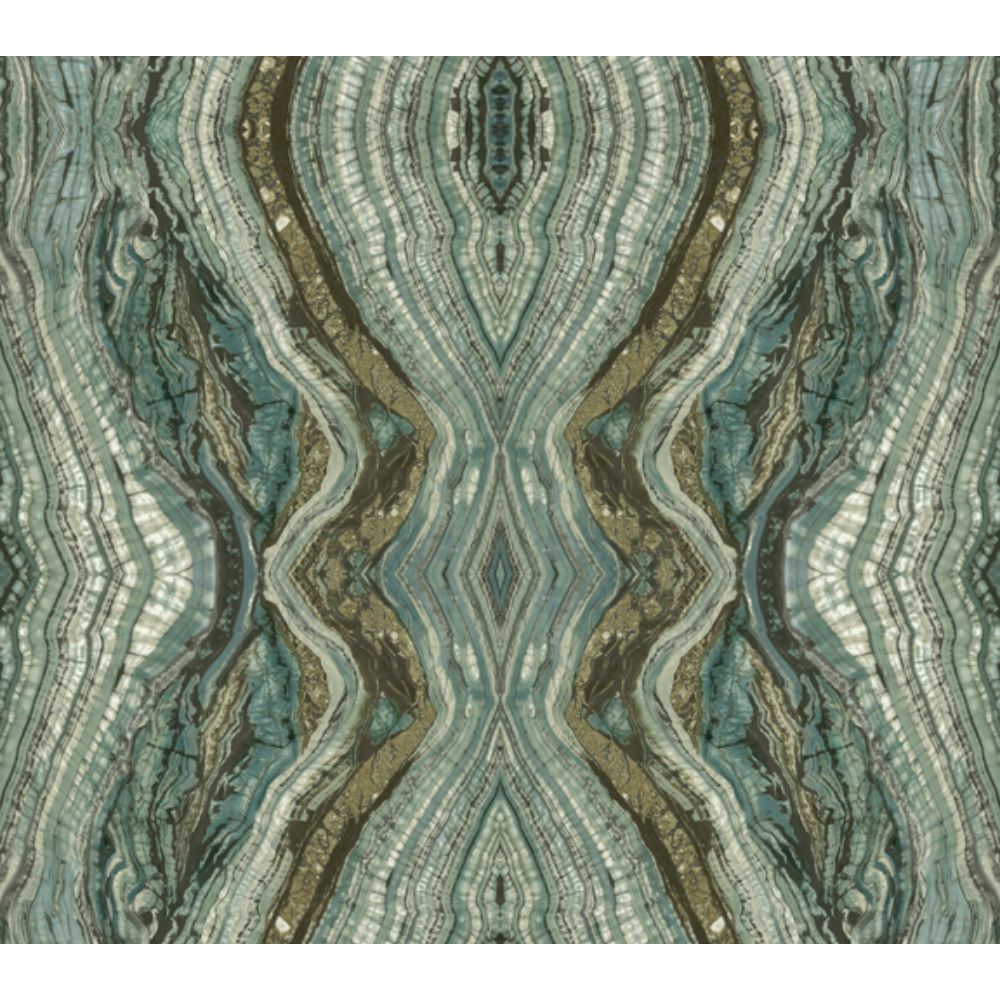 York OG0559 Antonina Vella Elegant Earth Kaleidoscope Wallpaper in Teal