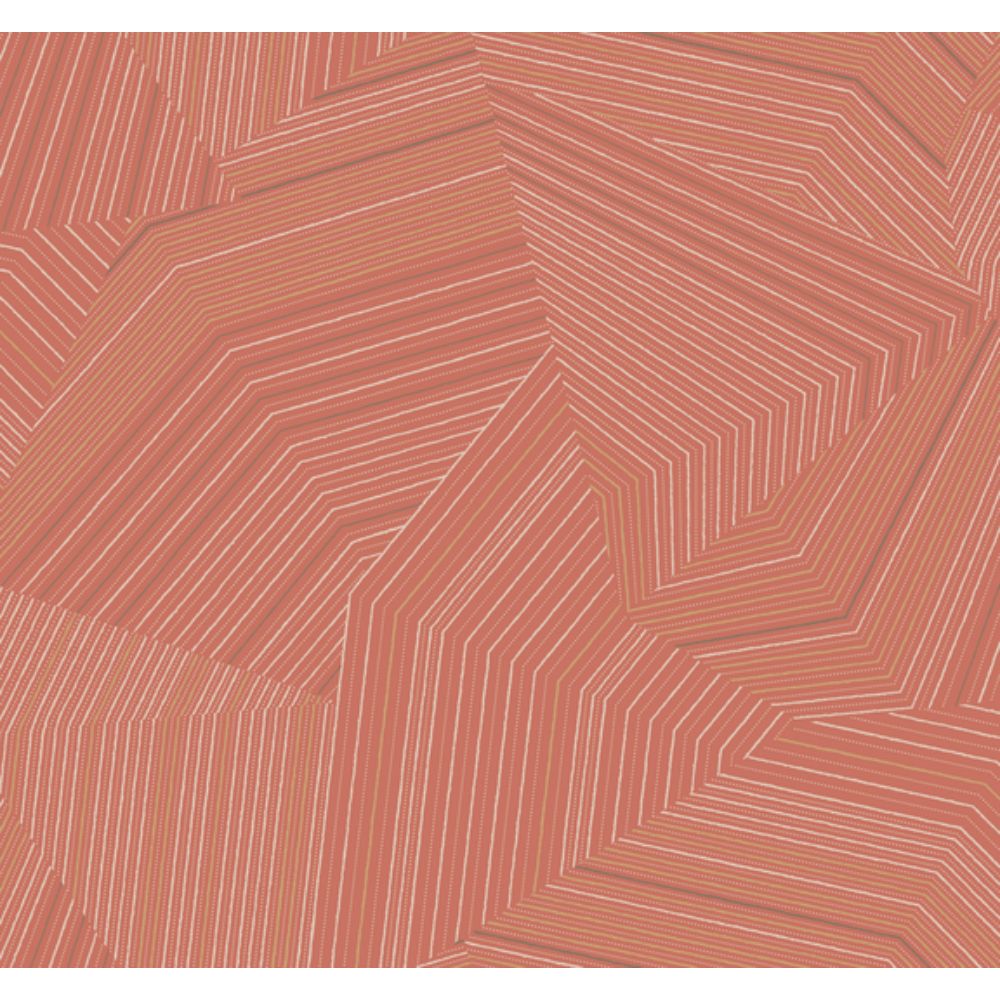 York OI0611 New Origins Desert Red Dotted Maze Wallpaper