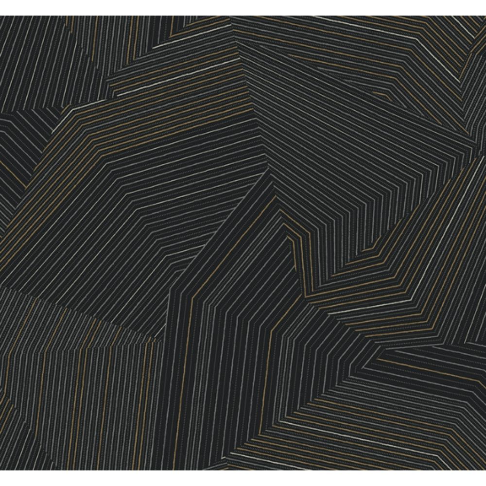 York OI0614 New Origins Black Dotted Maze Wallpaper