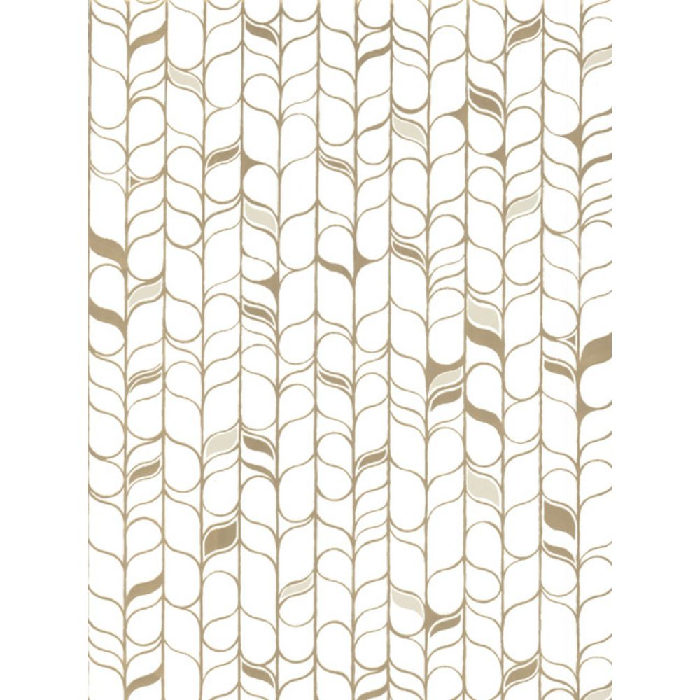 York Designer Series OS4201 Modern Nature 2nd Edition Perfect Petals Wallpaper in White/Gold