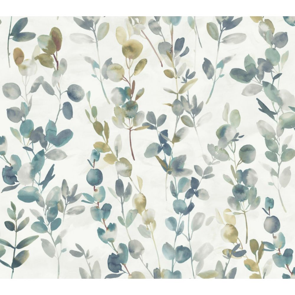 York Designer Series OS4313 Modern Nature 2nd Edition Joyful Eucalyptus Wallpaper in Turquoise