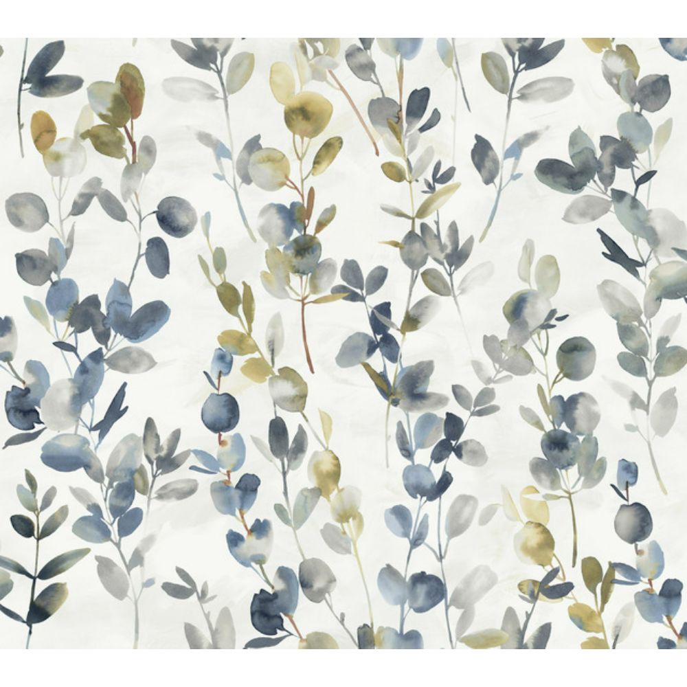 York Designer Series OS4314 Modern Nature 2nd Edition Joyful Eucalyptus Wallpaper in Navy