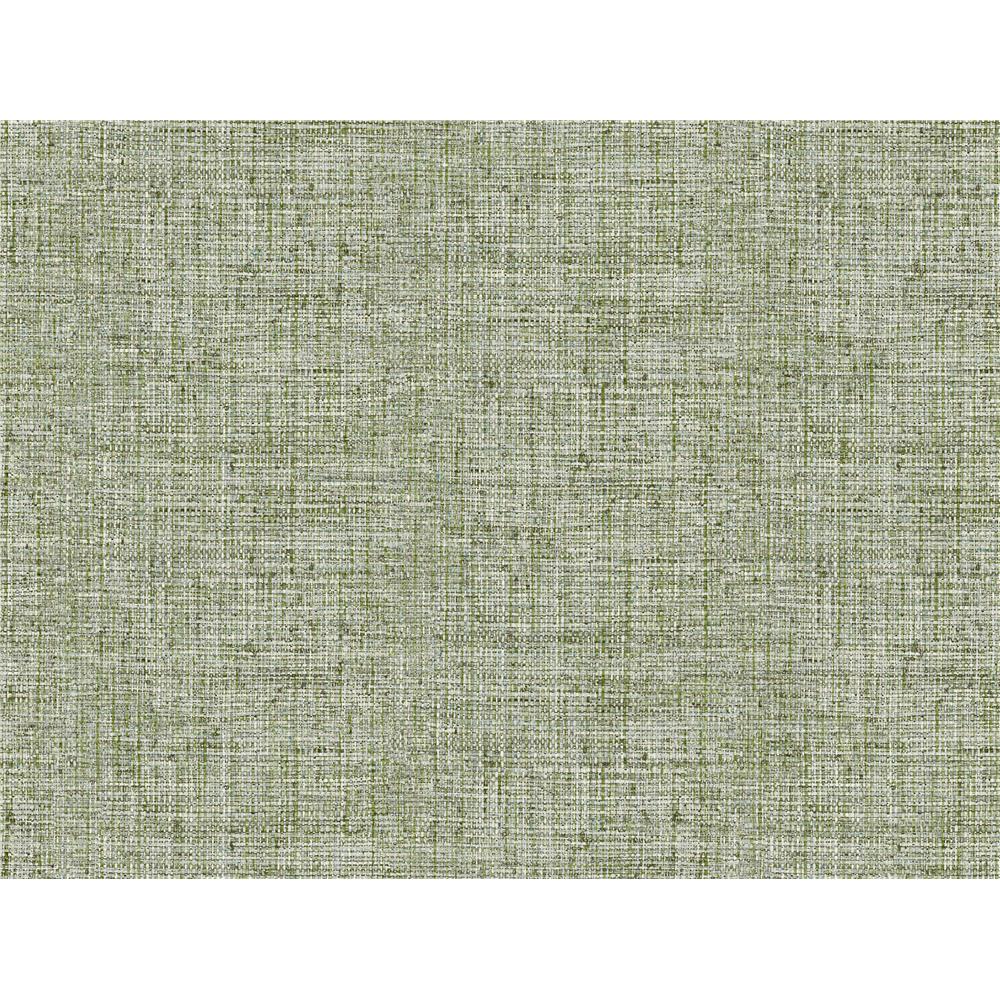 York PSW1038RL York Premium Peel + Stick Papyrus Weave Peel and Stick Wallpaper in Green