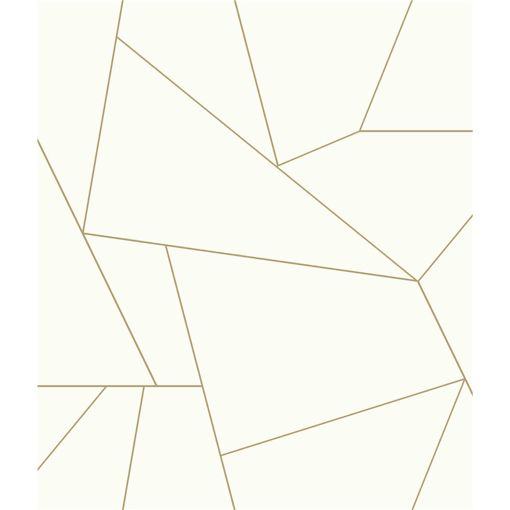 York PSW1064RL Risky Business III Fractured Prism Peel & Stick Wallcovering in Metallic Gold
