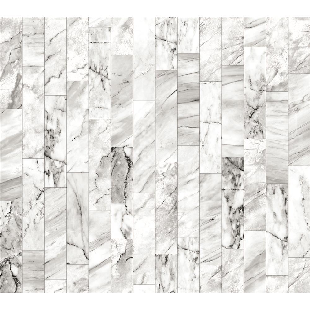 Premium Peel & Stick by York PSW1121RL Stonework Marble Planks Peel and Stick Wallpaper in Gray