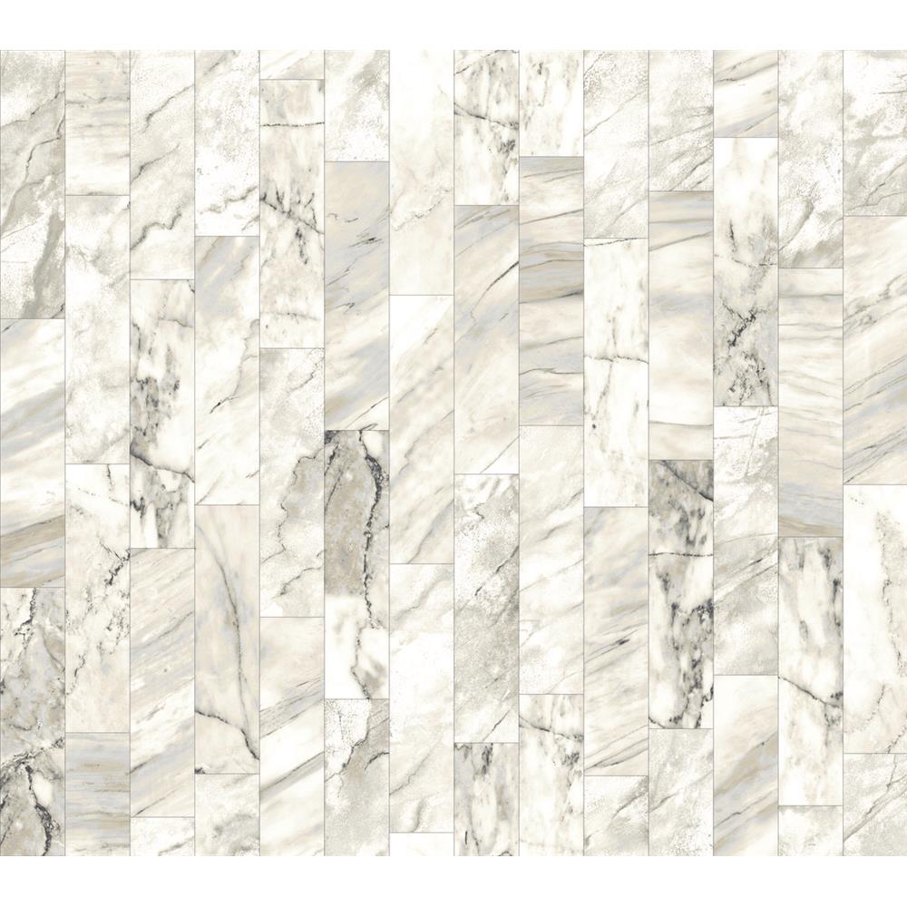 Premium Peel & Stick by York PSW1122RL Stonework Marble Planks Peel and Stick Wallpaper in Warm Neutral