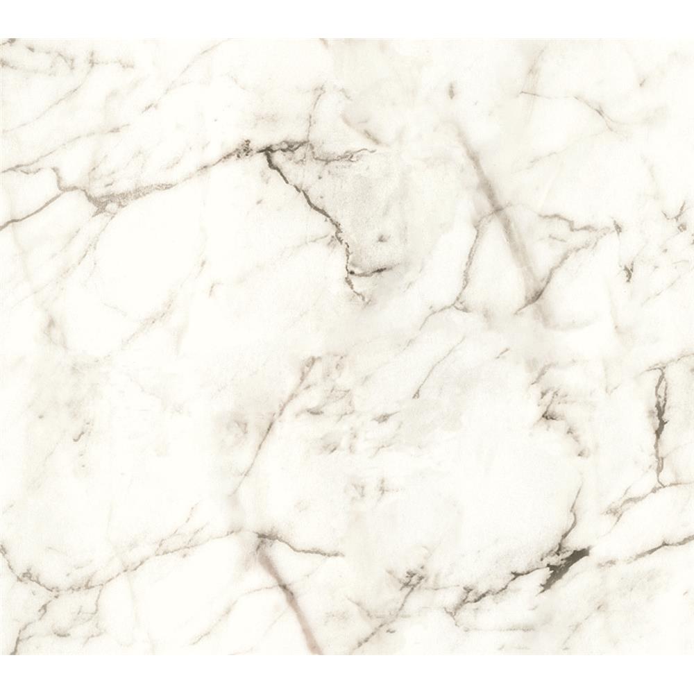 Premium Peel & Stick by York PSW1130RL Stonework Palace Marble Peel and Stick Wallpaper in White/Gray