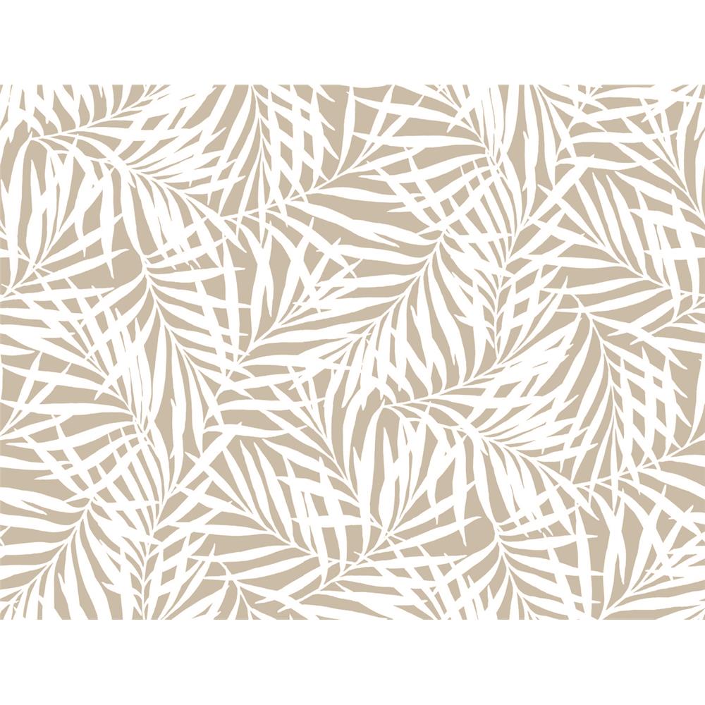 York Premium Peel + Stick PSW1147RL Coastal Oahu Fronds Peel and Stick Wallpaper in Off White