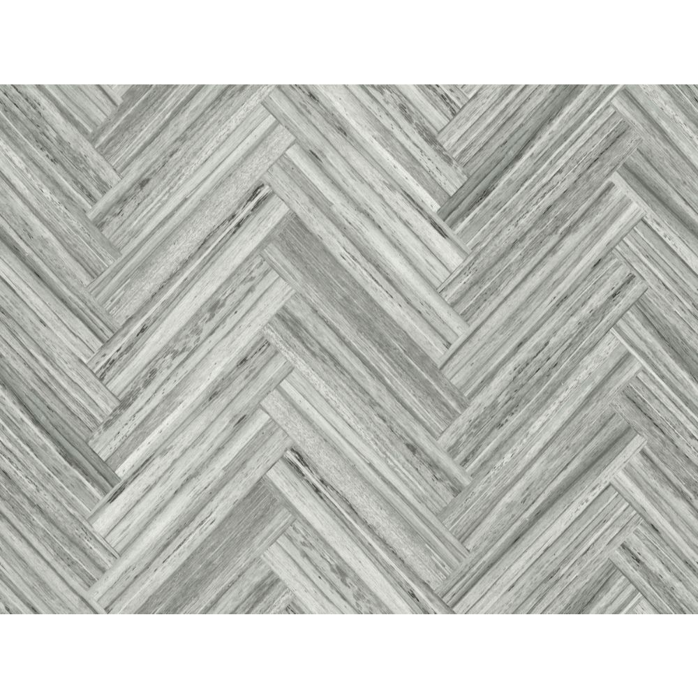 York PSW1288RL Grasscloth, Wood & Stone Grey Hermosa Herringbone Peel & Stick Wallpaper