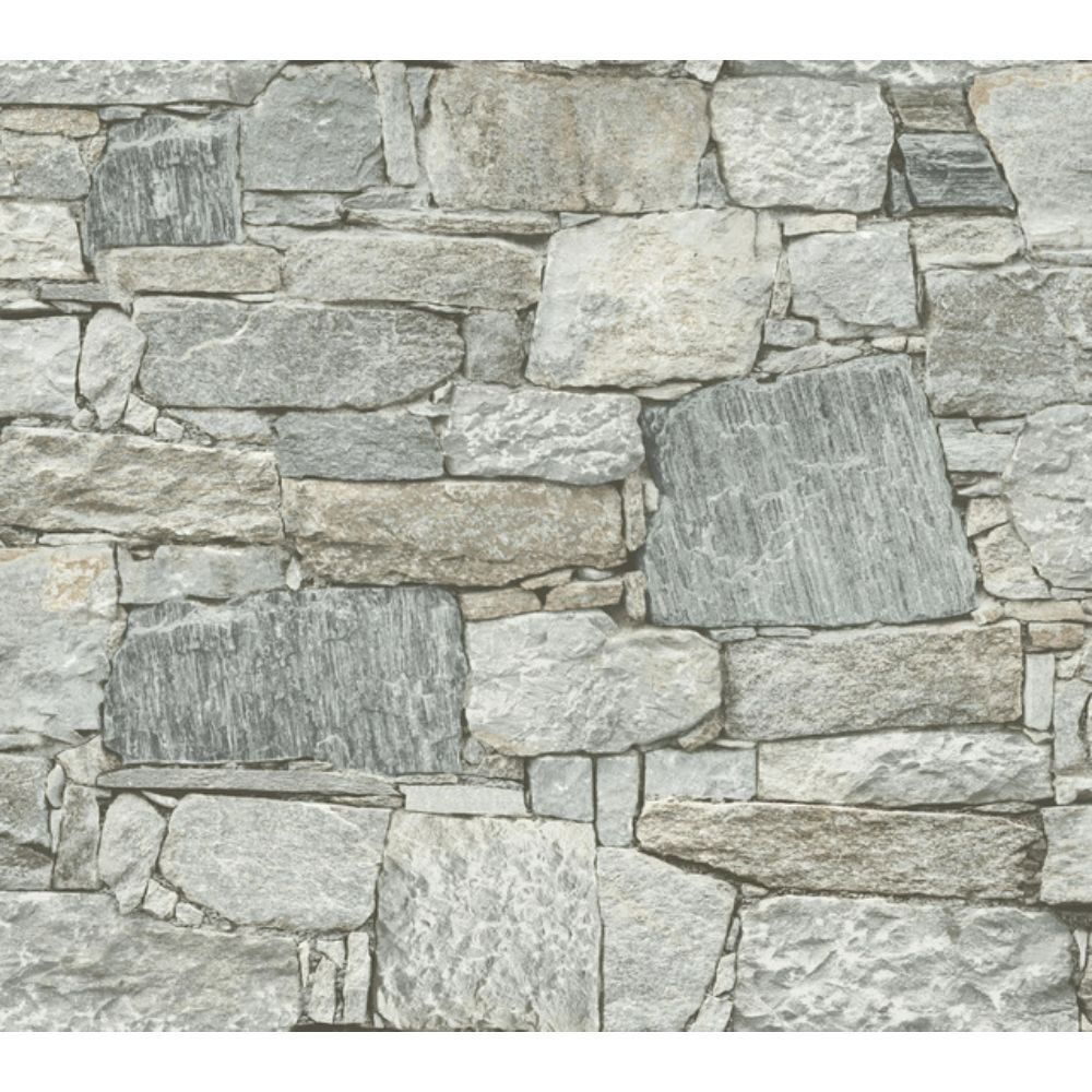 York PSW1307RL Stonecraft Chateau Stone Peel and Stick Wallpaper in Gray/Beige