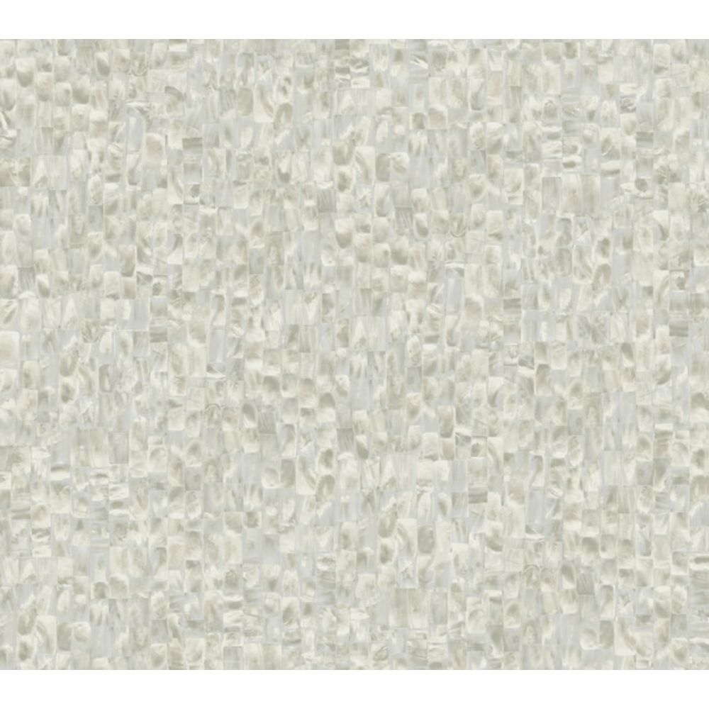 York PSW1336RL Stonecraft Mother Of Pearl Peel and Stick Wallpaper in Gray/Beige