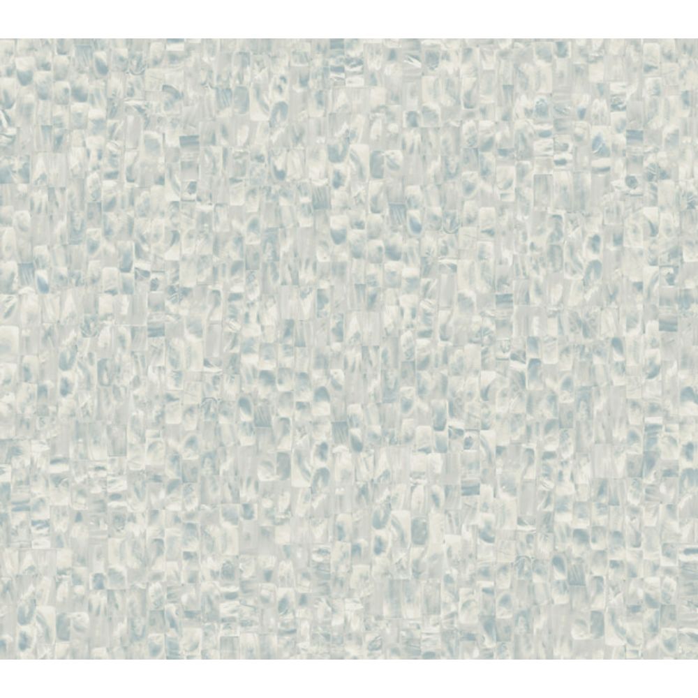 York PSW1337RL Stonecraft Mother Of Pearl Peel and Stick Wallpaper in Gray/Blue