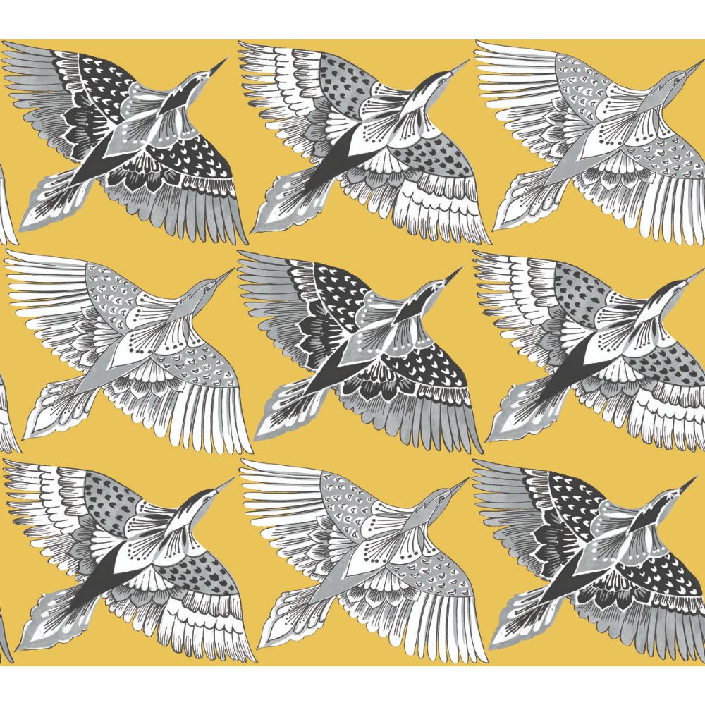 York PSW1350RL Wildlife Feather Flight Peel and Stick Wallpaper in Yellow