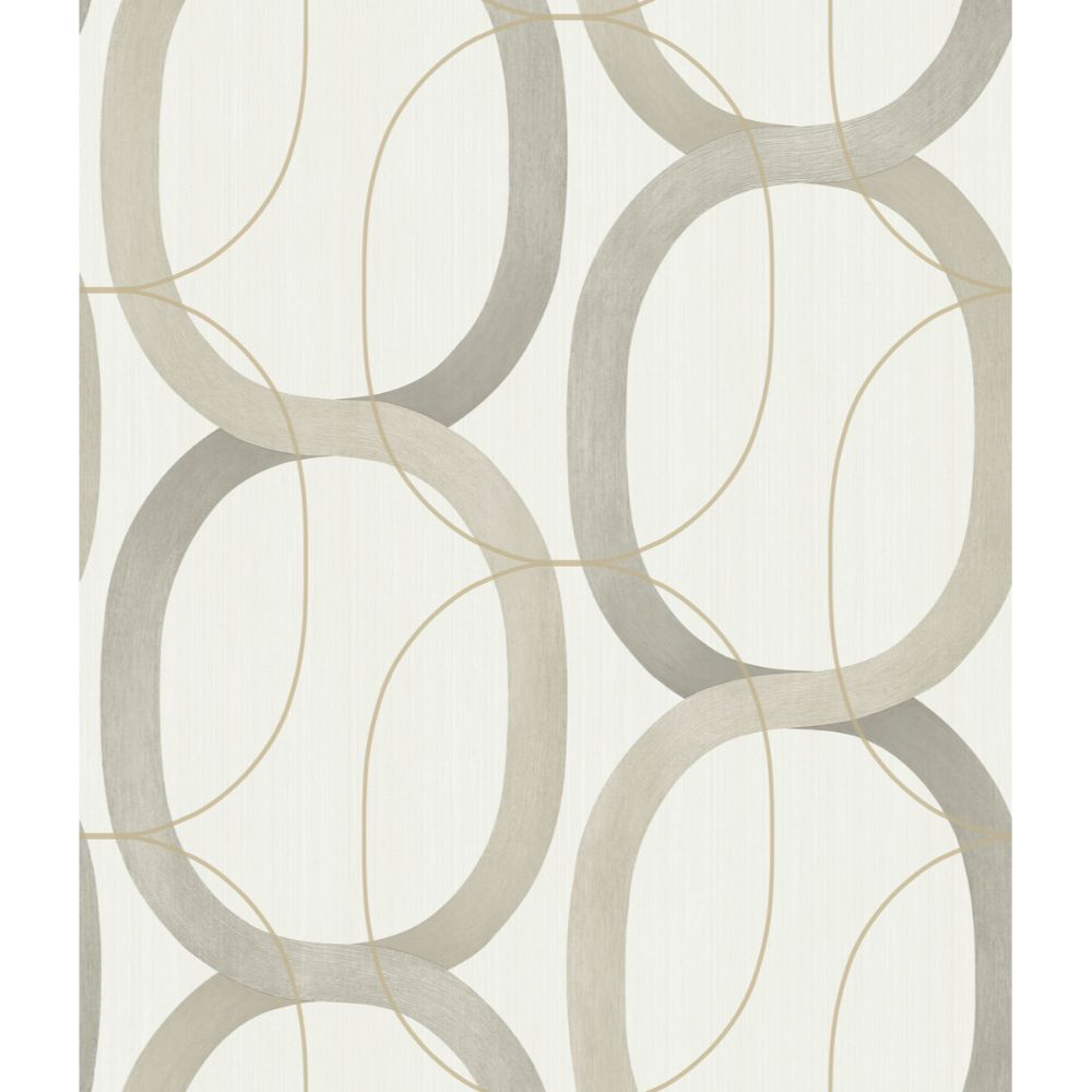 York Designer Series PSW1418RL Simply Candice Interlock Peel & Stick Wallpaper in Light Taupe