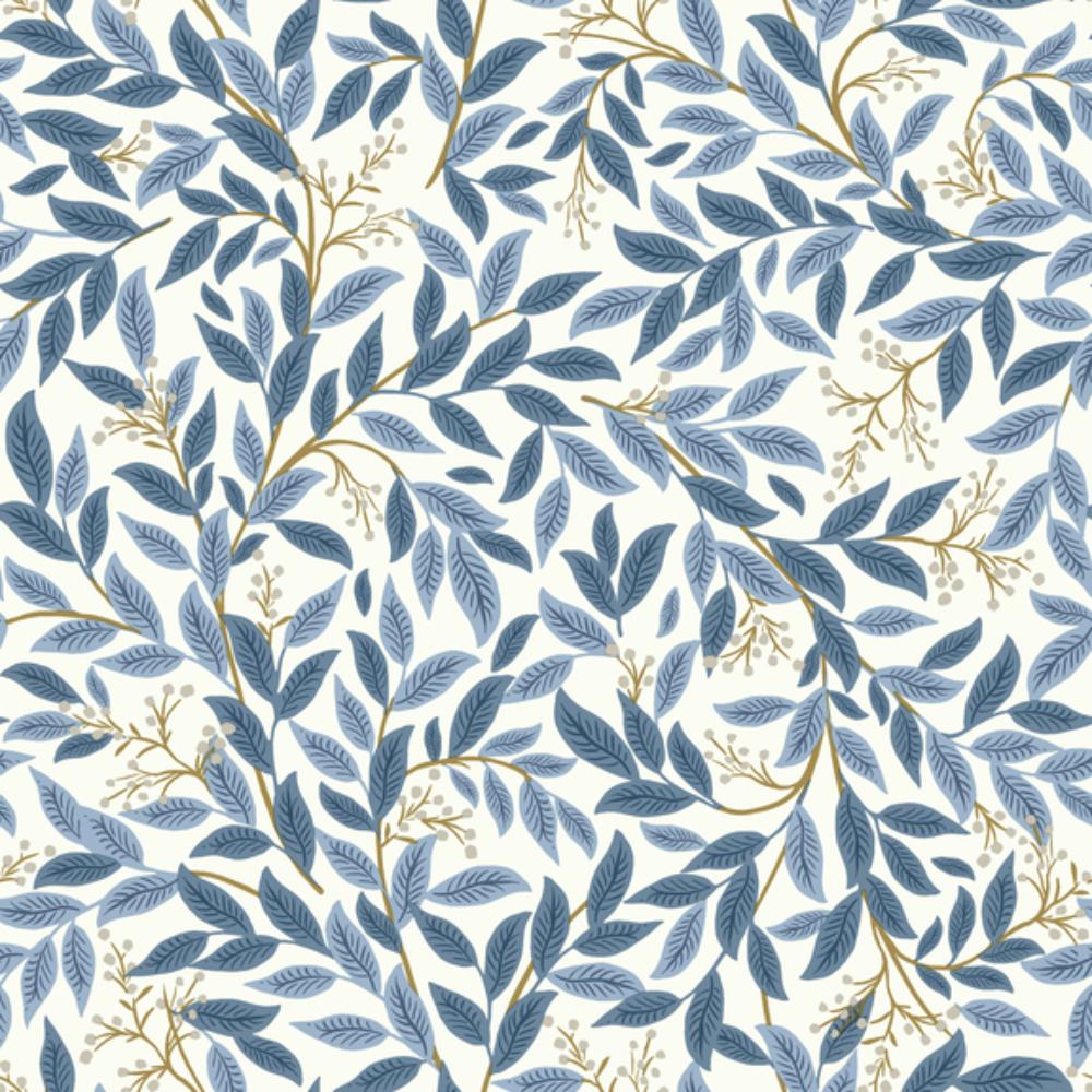 York PSW1469RL P&S Rifle Paper 2 Willowberry Wallpaper in Blue & White