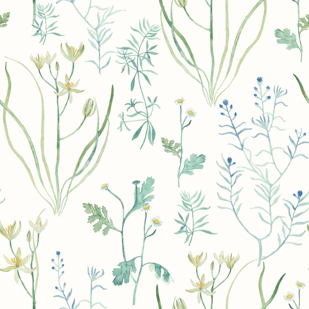 York PSW1520RL Blue Alpine Botanical Peel & Stick Wallpaper