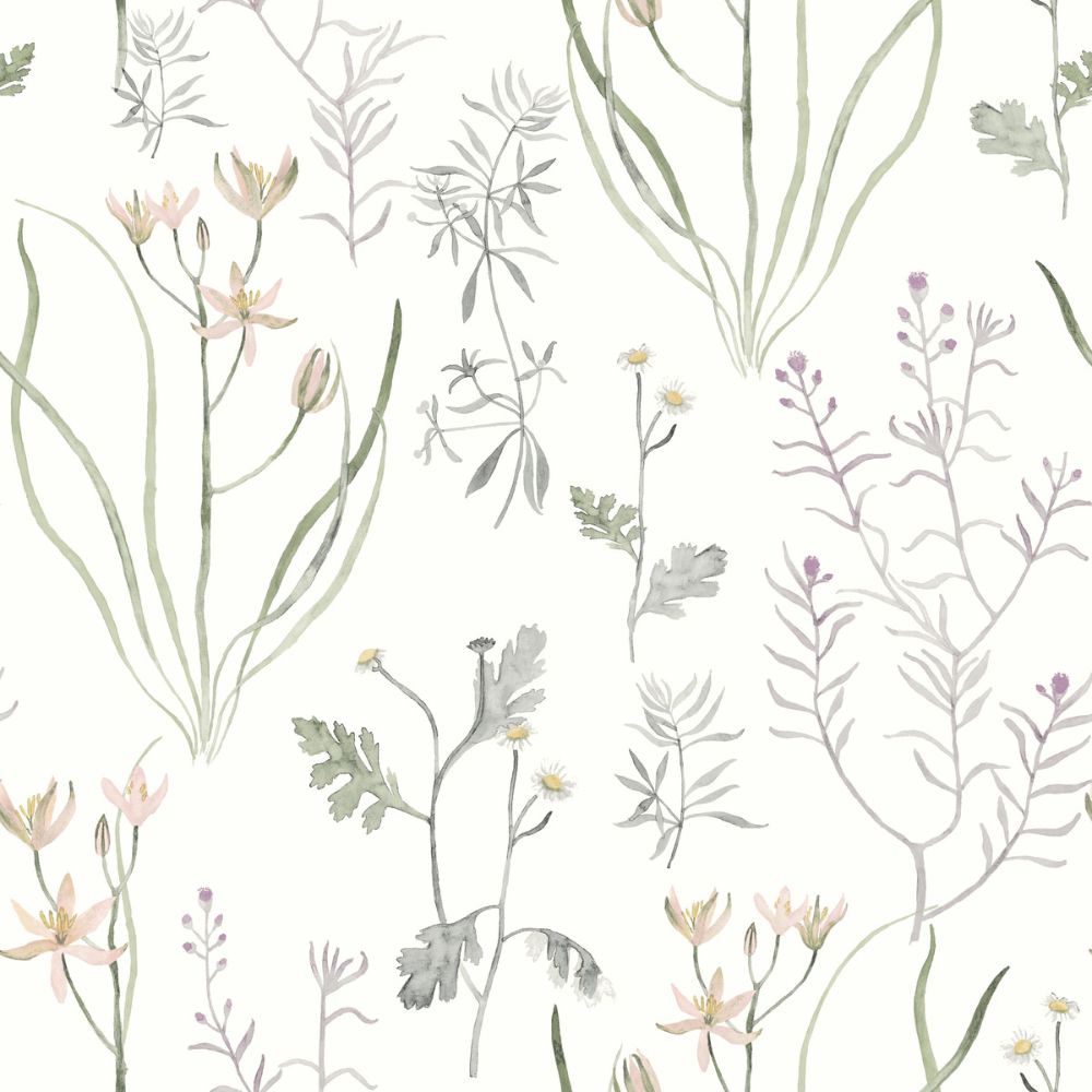 York PSW1521RL Lavender Alpine Botanical Peel & Stick Wallpaper