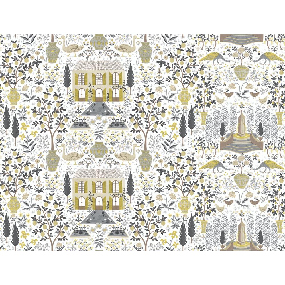 York RI5107 Rifle Paper Co. Camont Wallpaper in Linen/Gold