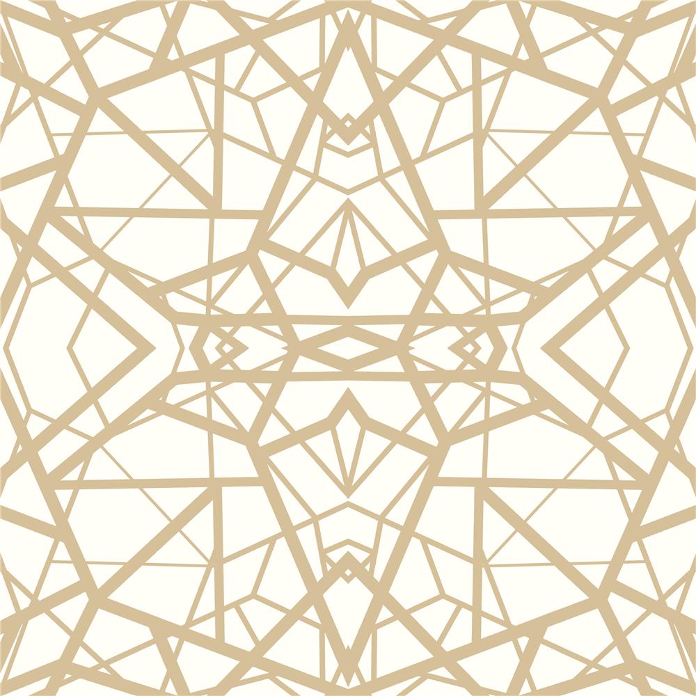 RoomMates by York RMK10687WP Shatter Geometric White/Gold Peel & Stick Wallpaper