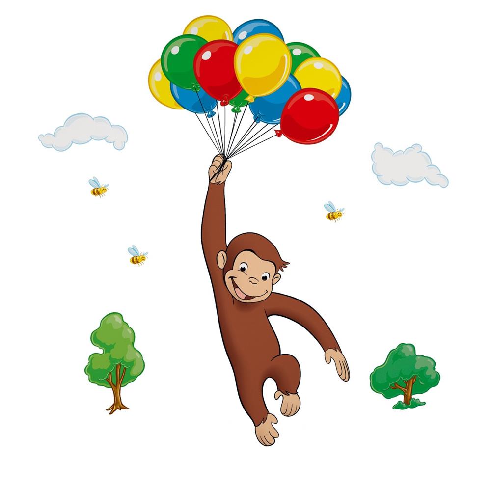 RoomMates RMK1082GM Curious George Peel and Stick Giant Wall Decal 