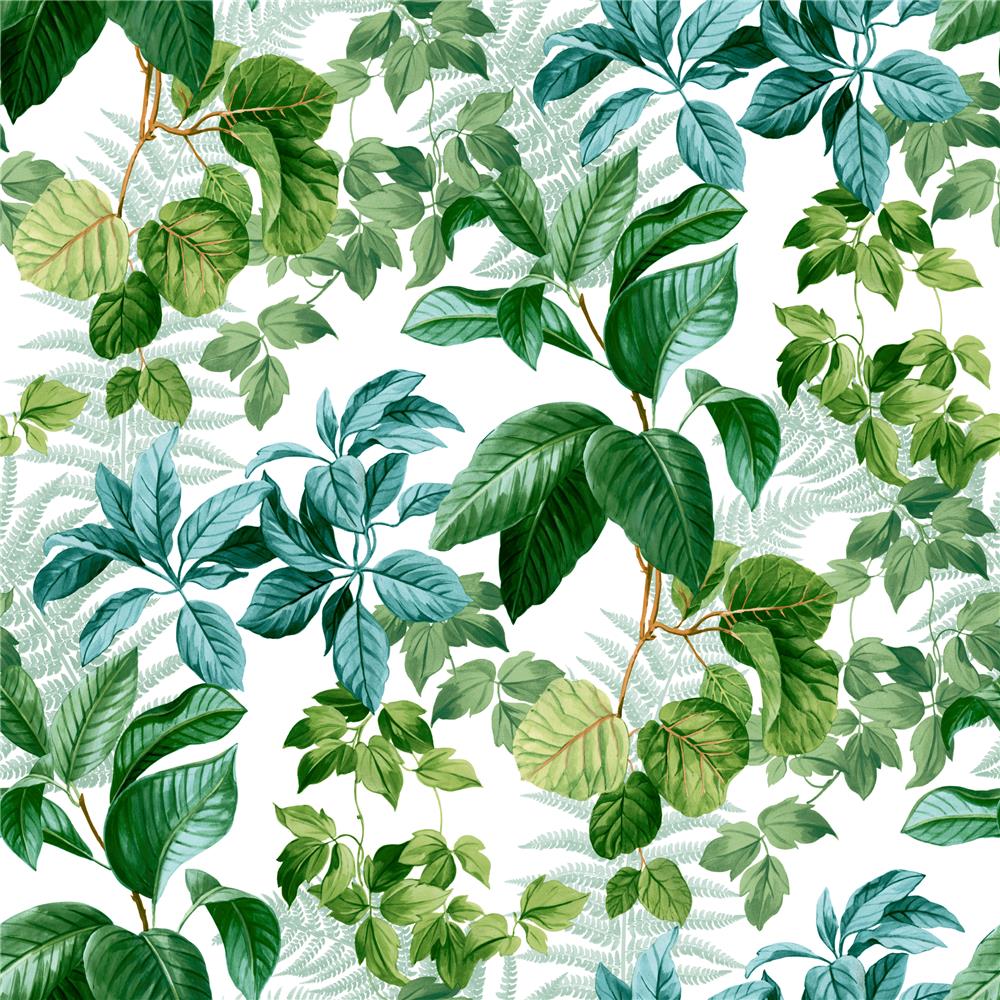 RoomMates by York RMK11232WP Rainforest Green Leaves Peel & Stick Wallpaper