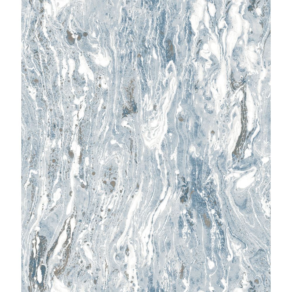 RoomMates by York RMK11279WP Blue Marble Seas Peel & Stick Wallpaper In Blue