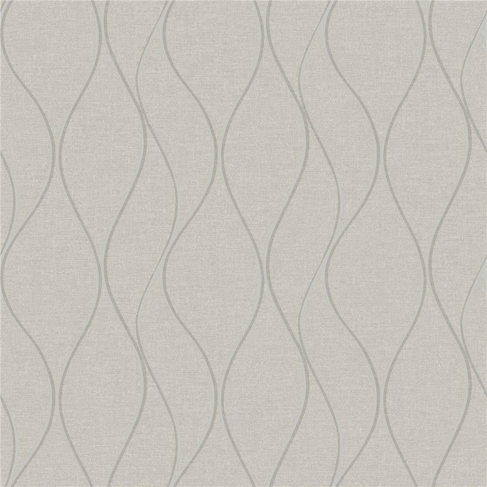 RoomMates by York RMK11292WP Beige Wave Ogee Peel & Stick Wallpaper In Beige