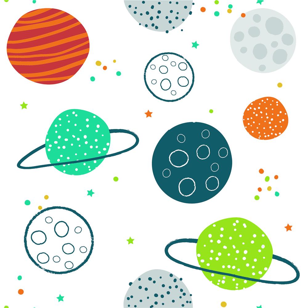 RoomMates by York RMK11300RL Colorful Planets Peel & Stick Wallpaper