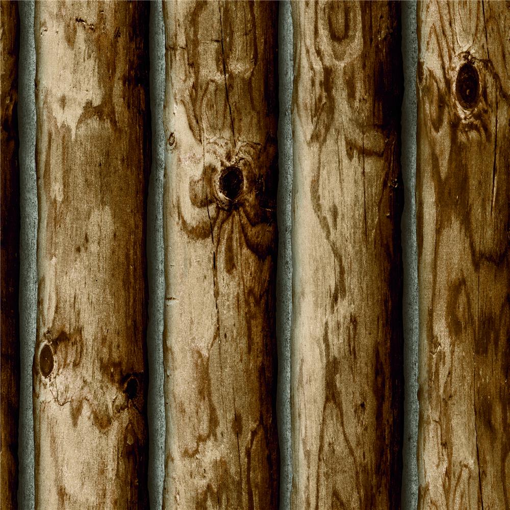 RoomMates by York RMK11308WP Cabin Logs Peel & Stick Wallpaper