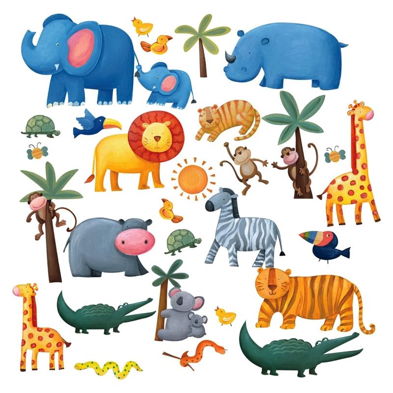 RoomMates by York RMK1136SCS Jungle Adventure Peel & Stick Wall Decals In Multi