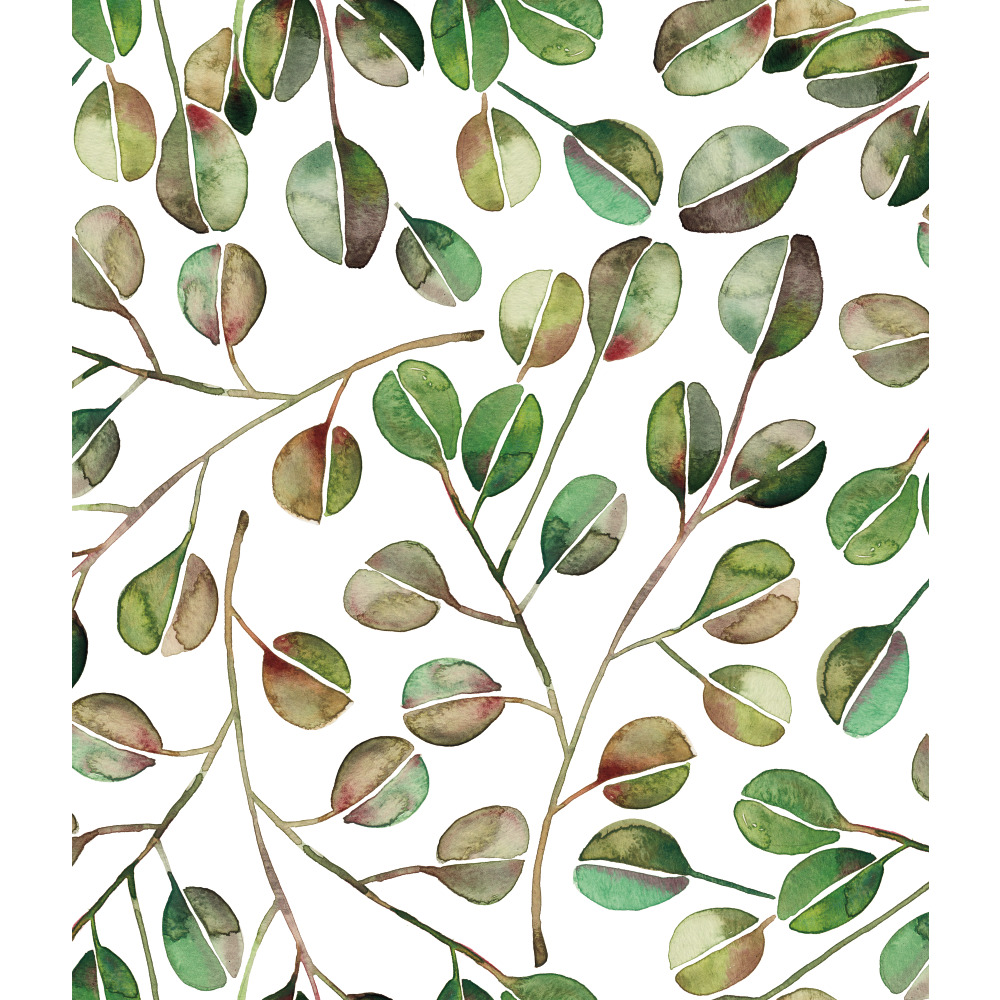 RoomMates by York RMK11630WP RoomMates Cat Coquillette Eucalyptus Peel & Stick Wallpaper in Green, White