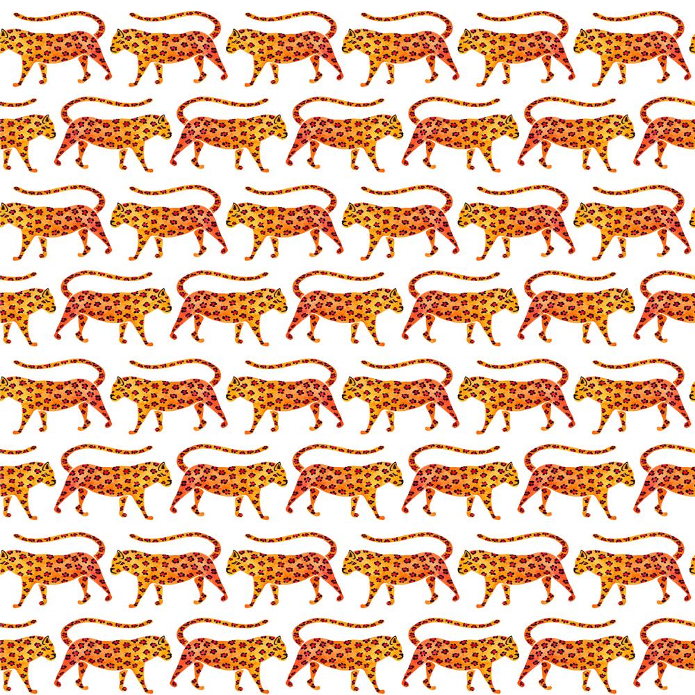 RoomMates by York RMK11392RL Cat Coquillette Jaguars Peel & Stick Wallpaper In Orange