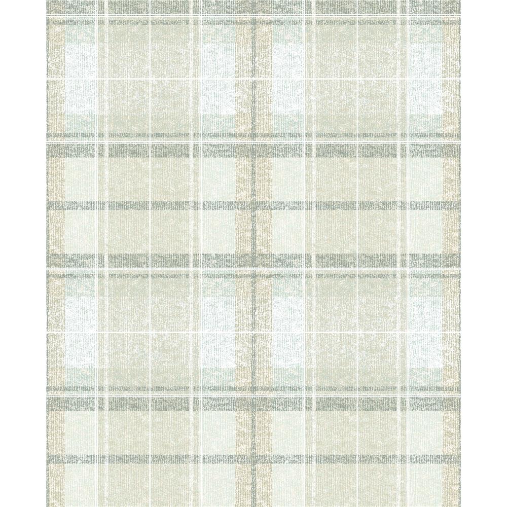 RoomMates by York RMK11395RL Tweed Plaid Peel & Stick Wallpaper In Beige