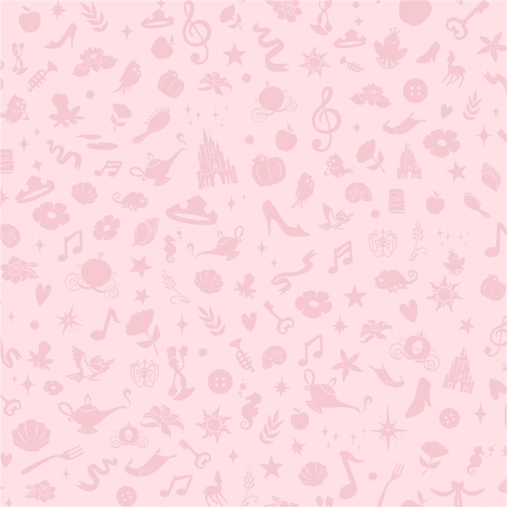 RoomMates by York RMK11408WP Disney Princess Icons (With Glitter) Peel & Stick Wallpaper In Pink