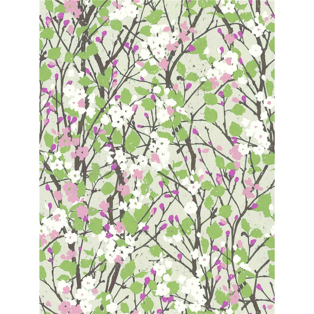 RoomMates by York RMK11424RL Willow Branch Peel & Stick Wallpaper In Beige; Green; Pink