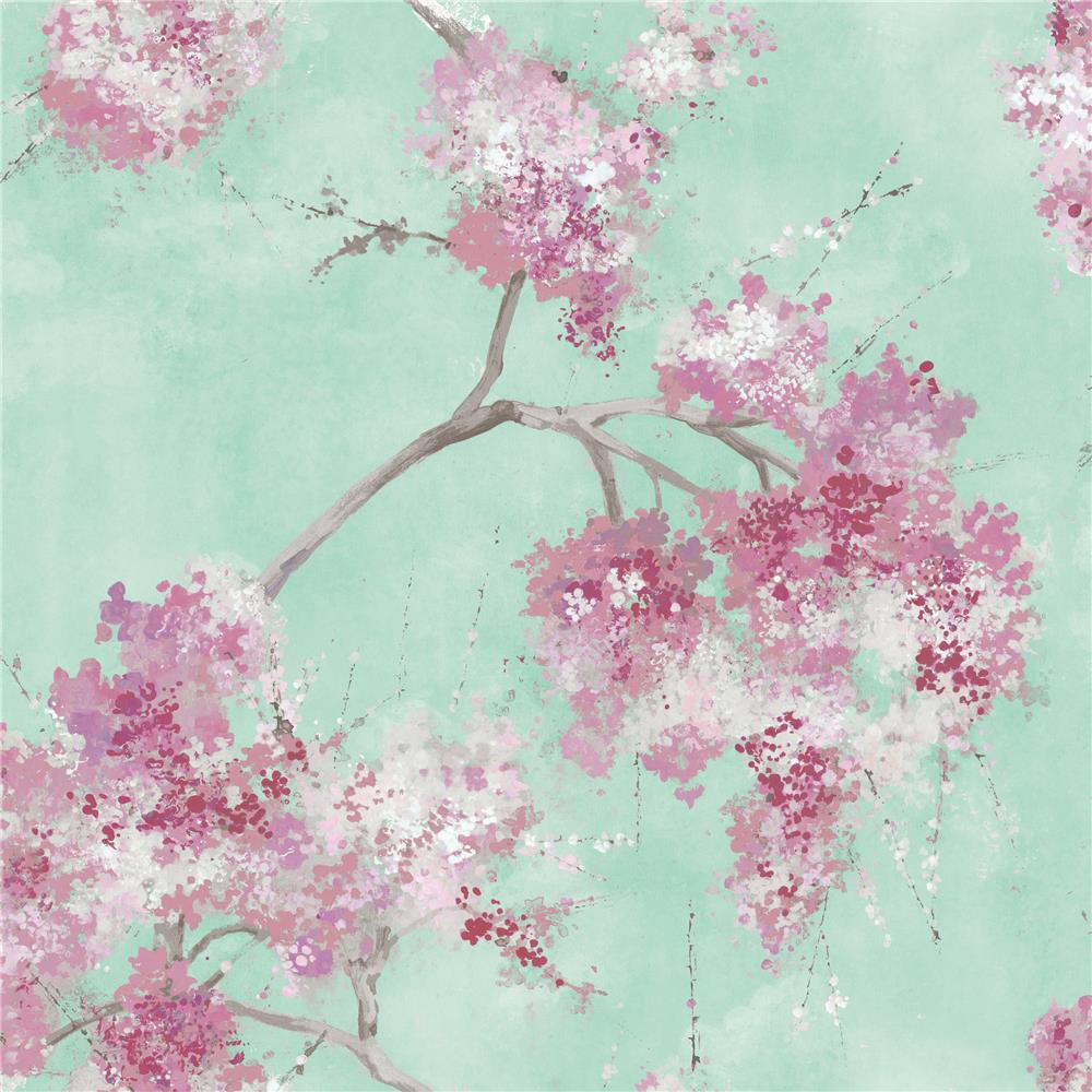 RoomMates by York RMK11463RL Weeping Cherry Tree Blossom Peel & Stick Wallpaper In Pink