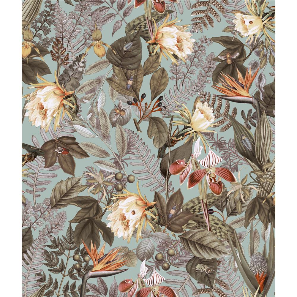 RoomMates by York RMK11469WP Tropical Flowers Peel & Stick Wallpaper In Green