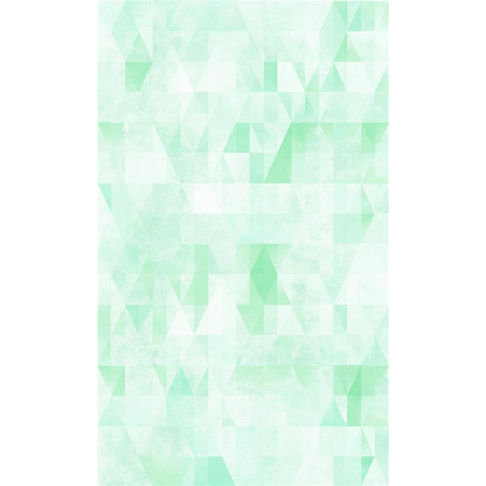 RoomMates by York RMK11520RL Prismatic Geo Peel & Stick Wallpaper In Green; White