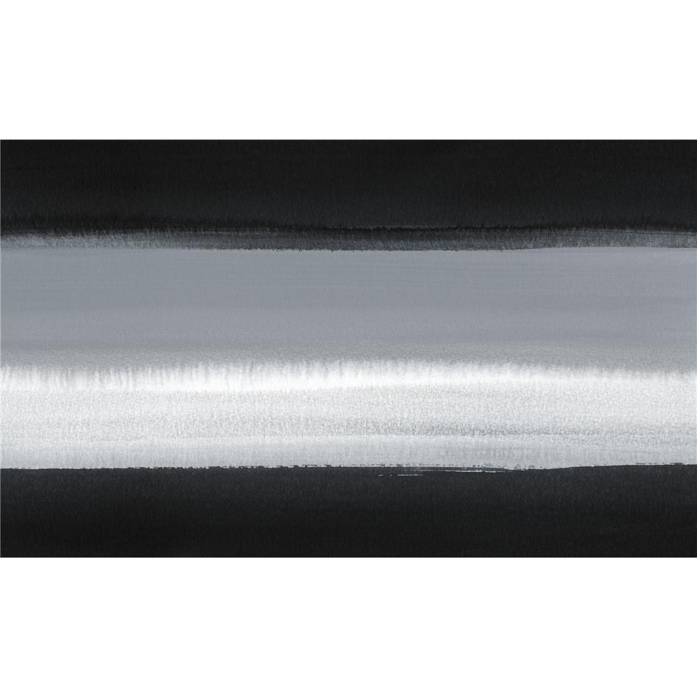 RoomMates by York RMK11552M Watercolor Horizon Peel & Stick Wallpaper Mural In Black; Grey