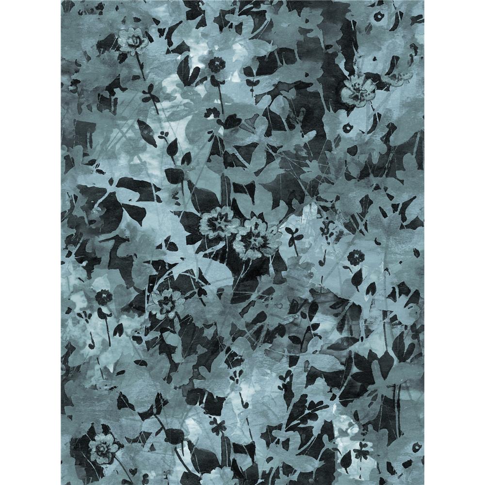 RoomMates by York RMK11564RL Wildflower Shadows Peel & Stick Wallpaper In Black; Grey