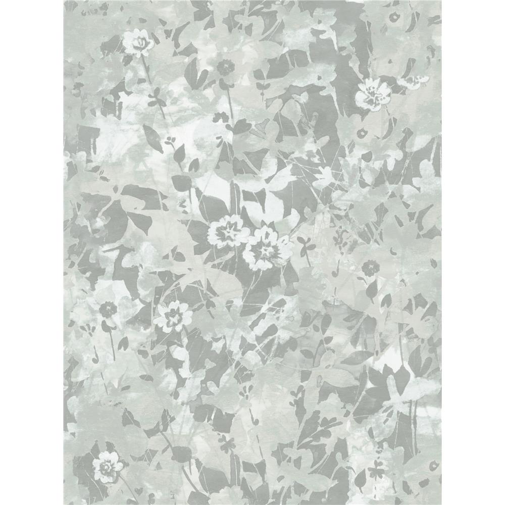 RoomMates by York RMK11566RL Wildflower Shadows Peel & Stick Wallpaper In Grey; White