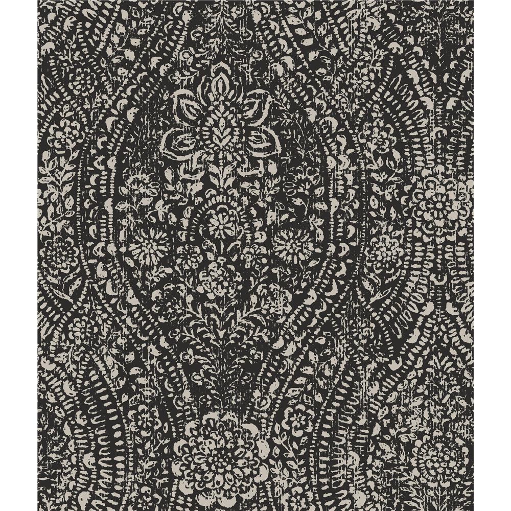 RoomMates by York RMK11570WP Ornate Ogee Peel & Stick Wallpaper In Black; Taupe