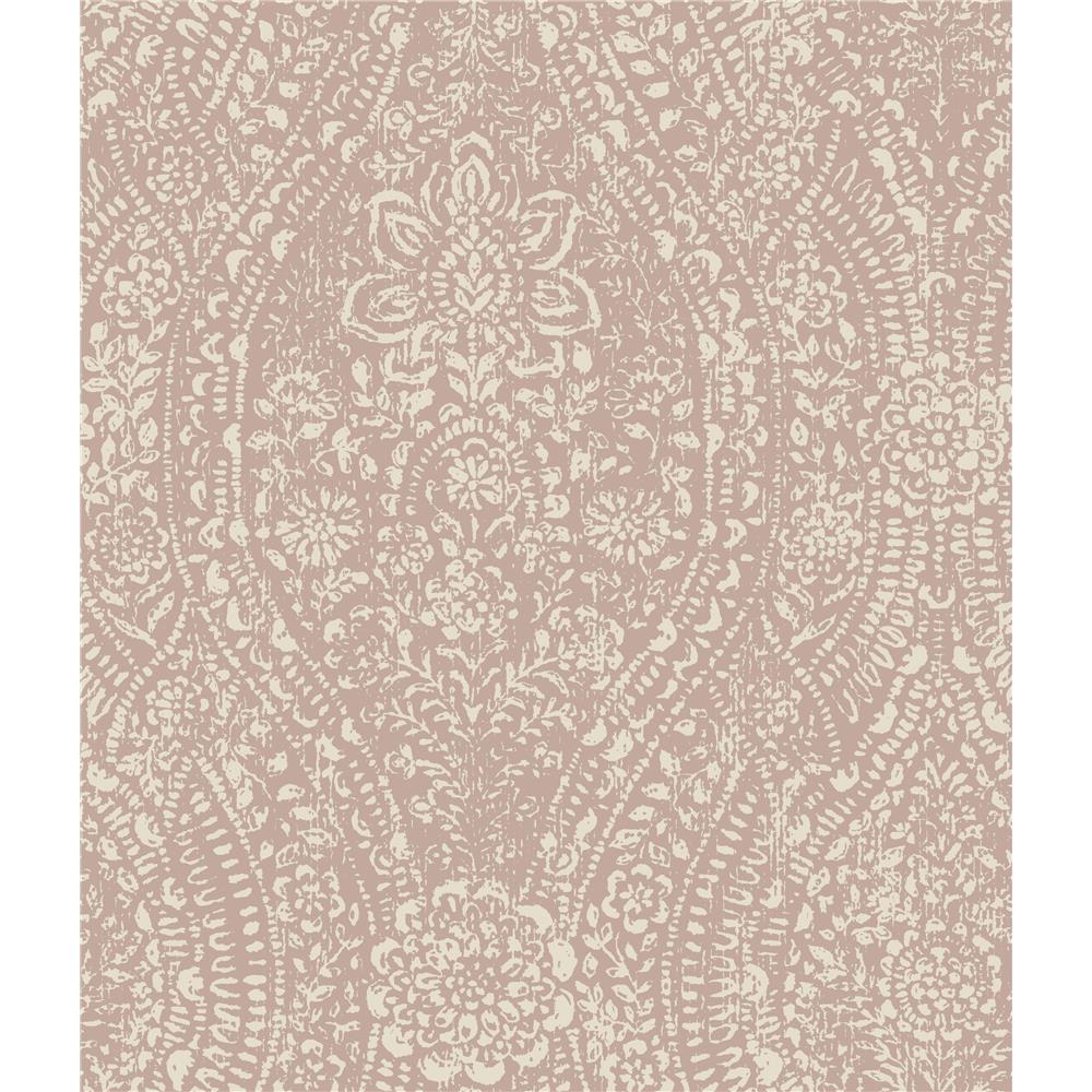 RoomMates by York RMK11571WP Ornate Ogee Peel & Stick Wallpaper In Pink; Taupe
